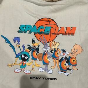 SPACE JAM New Fleece Lined Kangaroo Hoodie Graphic LS Size XS